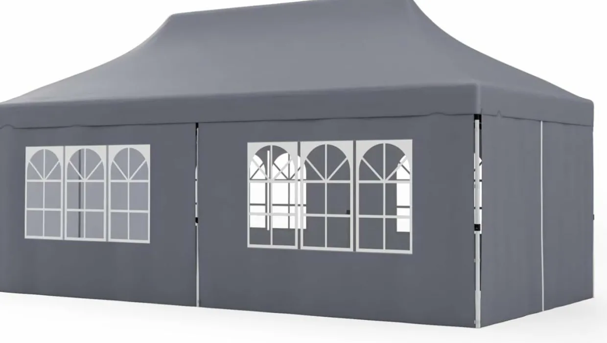 Tangkula 10x20 Ft Pop Up Canopy with 6 Sidewalls, Instant Setup Canopy Tent with 2 Zippered Door, Windows, Carrying Bag