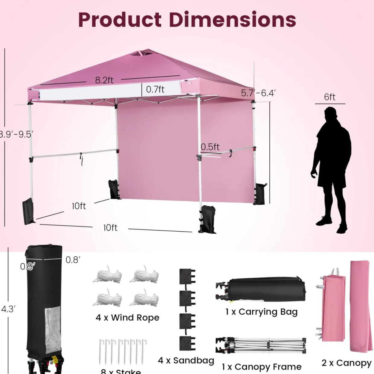 Tangkula 10x10 Ft Pop Up Canopy Tent