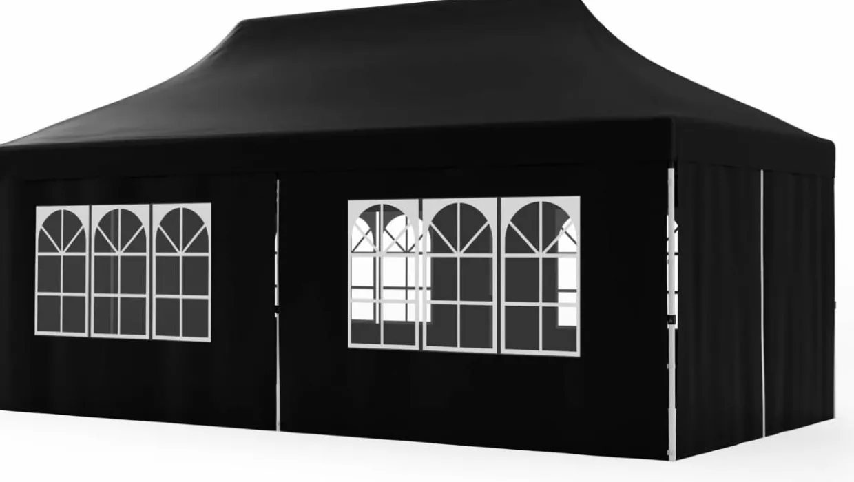 Tangkula 10x20 Ft Pop Up Canopy with 6 Sidewalls, Instant Setup Canopy Tent with 2 Zippered Door, Windows, Carrying Bag