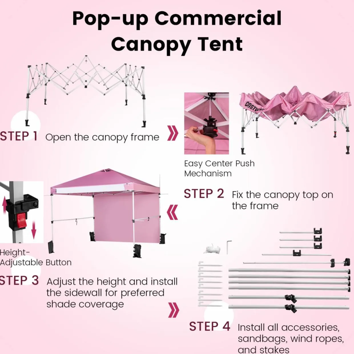 Tangkula 10x10 Ft Pop Up Canopy Tent