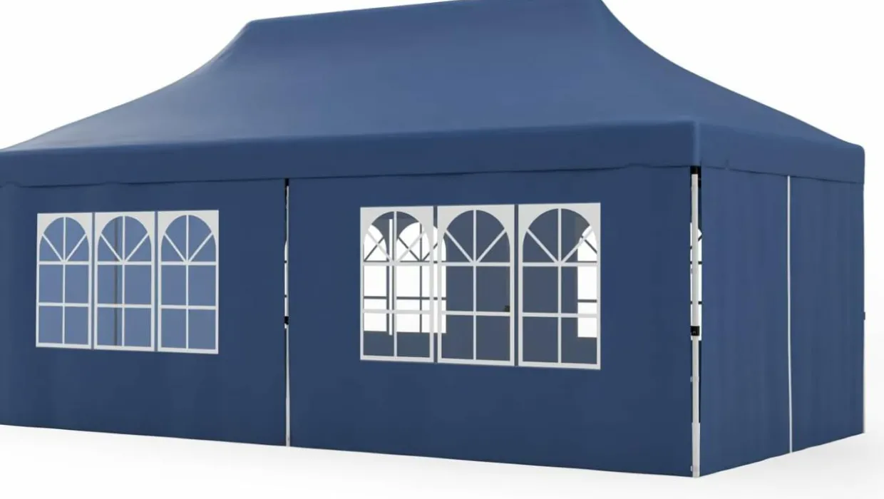 Tangkula 10x20 Ft Pop Up Canopy with 6 Sidewalls, Instant Setup Canopy Tent with 2 Zippered Door, Windows, Carrying Bag