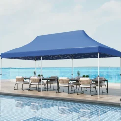 Tangkula 10x20 Ft Pop Up Canopy, Instant Setup Canopy Tent with 12 Stakes & 6 Ropes