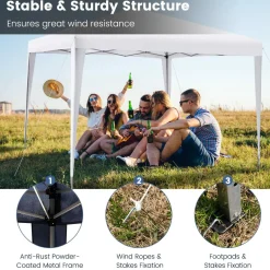 Tangkula 10x10 Ft Pop Up Canopy Tent, Easy Setup Instant Canopy with 8 Stakes