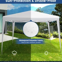 Tangkula 10x10 Ft Pop Up Canopy Tent, Easy Setup Instant Canopy with 8 Stakes