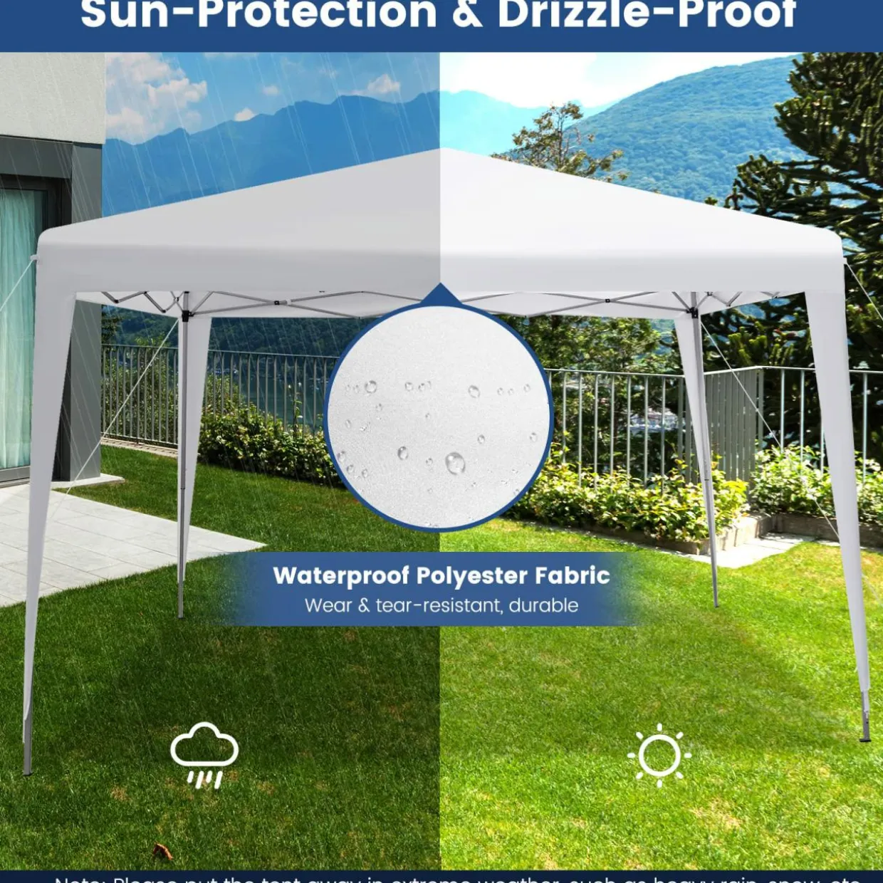 Tangkula 10x10 Ft Pop Up Canopy Tent, Easy Setup Instant Canopy with 8 Stakes