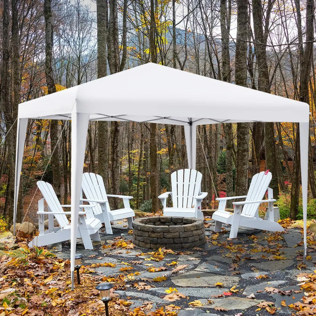 Tangkula 10x10 Ft Pop Up Canopy Tent, Easy Setup Instant Canopy with 8 Stakes