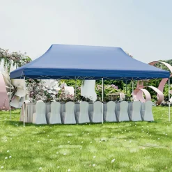 Tangkula 10x20 Ft Pop Up Canopy, Instant Setup Canopy Tent with 12 Stakes & 6 Ropes