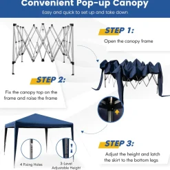 Tangkula 10x10 Ft Pop Up Canopy Tent, Easy Setup Instant Canopy with 8 Stakes