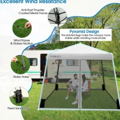 Tangkula 10x10 Ft Pop Up Canopy with Netting