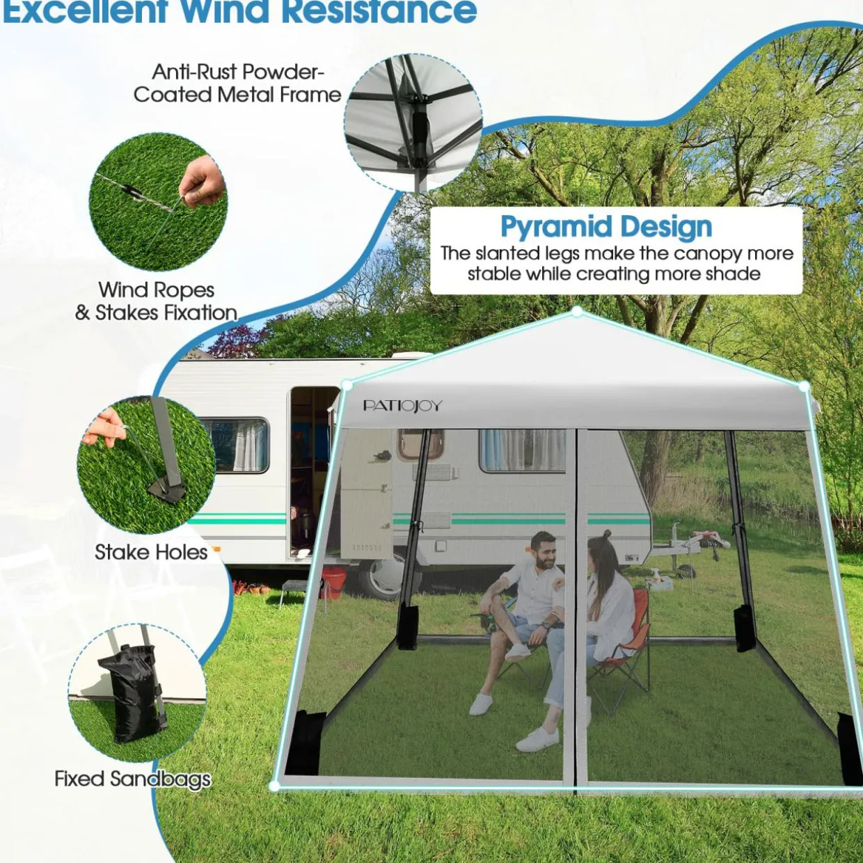 Tangkula 10x10 Ft Pop Up Canopy with Netting