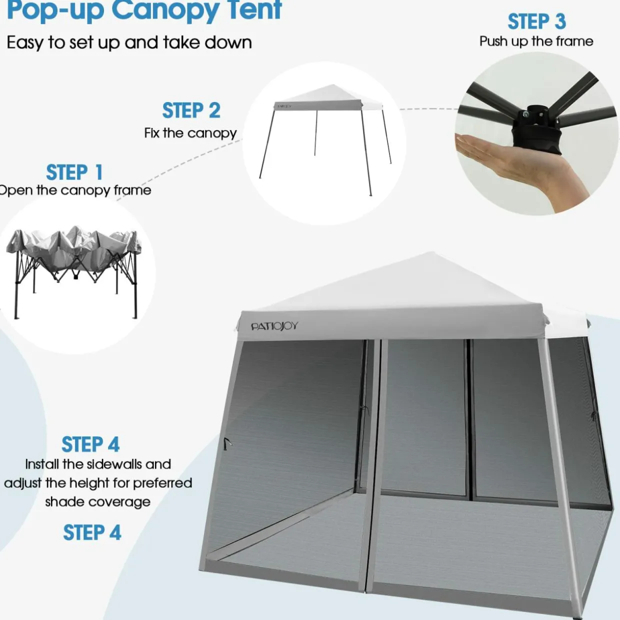 Tangkula 10x10 Ft Pop Up Canopy with Netting