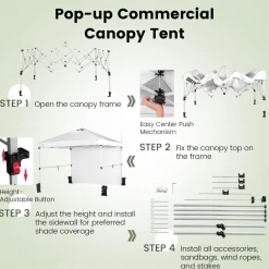 Tangkula 10x10 Ft Pop Up Canopy Tent