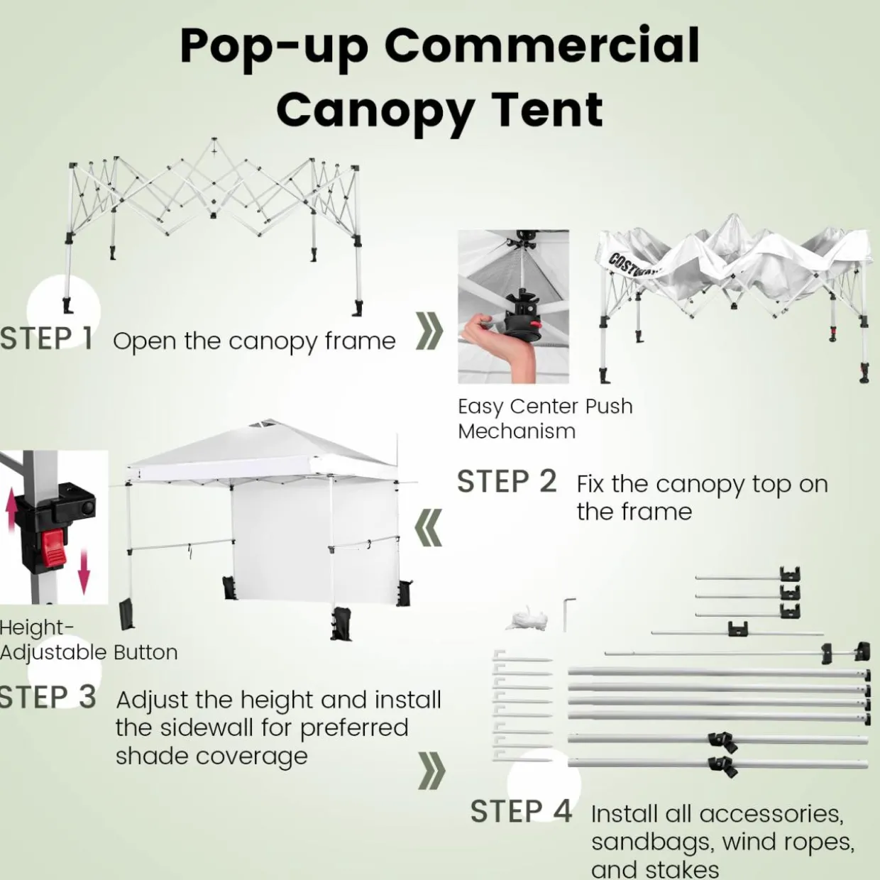Tangkula 10x10 Ft Pop Up Canopy Tent