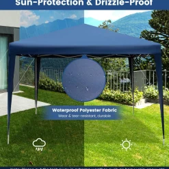 Tangkula 10x10 Ft Pop Up Canopy Tent, Easy Setup Instant Canopy with 8 Stakes