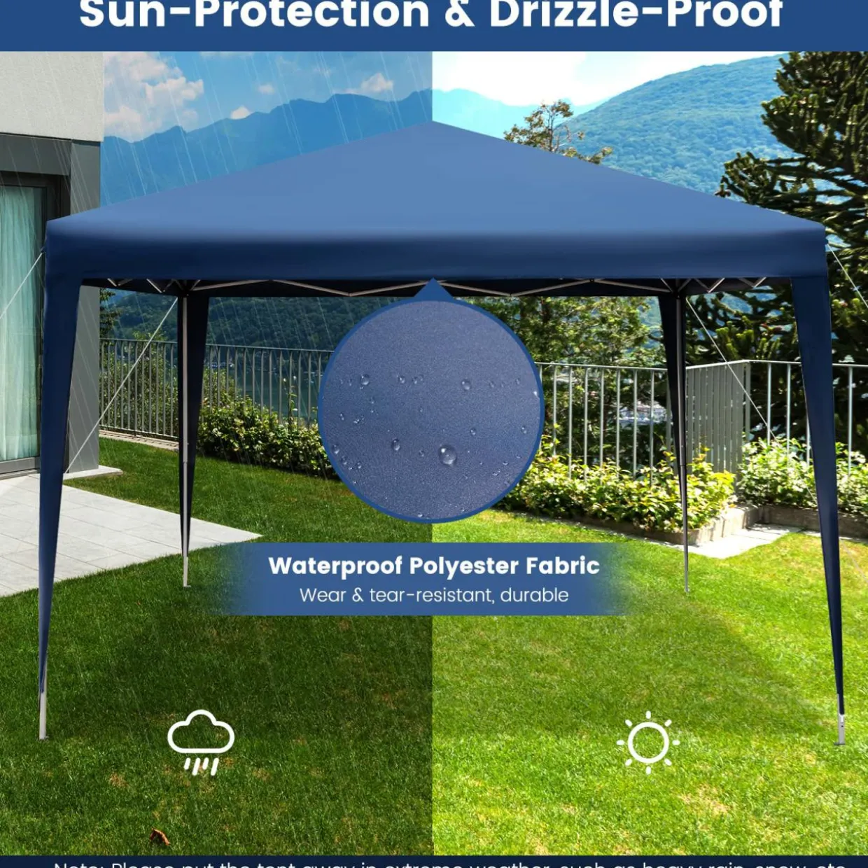 Tangkula 10x10 Ft Pop Up Canopy Tent, Easy Setup Instant Canopy with 8 Stakes