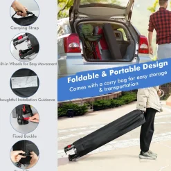 Tangkula 10x17.6 Ft Pop Up Canopy with Adjustable Dual Awnings, Easy Setup Instant Tent for Patio, Market, Picnic