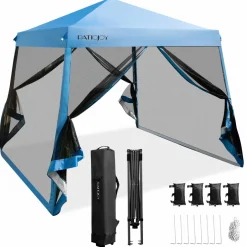 Tangkula 10x10 Ft Pop Up Canopy with Netting