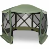 Tangkula 11.5x11.5 Ft Pop Up Gazebo with Netting, Portable Screen Tent with 6 Sided Mesh Walls