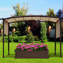 Tangkula 17x7 Ft Universal Pergola Replacement Canopy, Outdoor Canopy Shade Cover