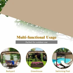 Tangkula 17x7 Ft Universal Pergola Replacement Canopy, Outdoor Canopy Shade Cover