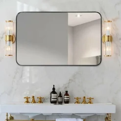 Tangkula 20x32 inch Bathroom Wall Mirror, Rectangular Wall Hanging Mirror