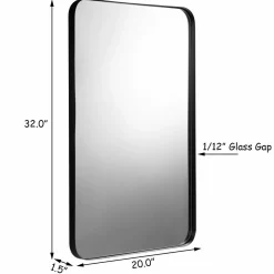 Tangkula 20x32 inch Bathroom Wall Mirror, Rectangular Wall Hanging Mirror