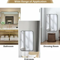 Tangkula 20x32 inch Bathroom Wall Mirror, Rectangular Wall Hanging Mirror