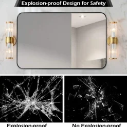 Tangkula 20x32 inch Bathroom Wall Mirror, Rectangular Wall Hanging Mirror