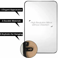 Tangkula 20x32 inch Bathroom Wall Mirror, Rectangular Wall Hanging Mirror