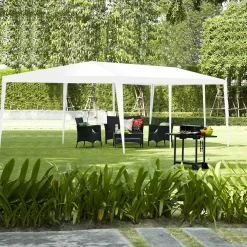 Tangkula 10'x30' Outdoor Canopy Tent Heavy Duty Party Wedding Event Tent Sturdy Steel Frame with 5 Removable Sidewalls Waterproof