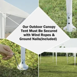 Tangkula 10'x30' Outdoor Canopy Tent Heavy Duty Party Wedding Event Tent Sturdy Steel Frame with 5 Removable Sidewalls Waterproof