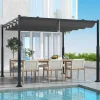 Tangkula 10x10Ft Pergola, Patio Pergola with Retractable Sun Shade Canopy