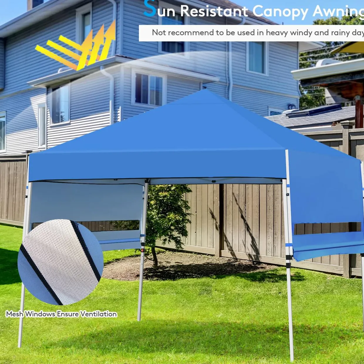 Tangkula 10x17FT Pop Up Canopy Tent, Portable Outdoor Tent w/ Adjustable Dual Awnings
