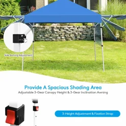 Tangkula 10x17FT Pop Up Canopy Tent, Portable Outdoor Tent w/ Adjustable Dual Awnings