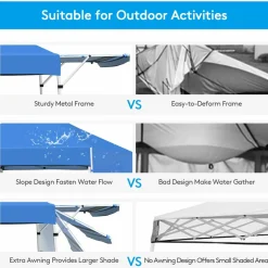 Tangkula 10x17FT Pop Up Canopy Tent, Portable Outdoor Tent w/ Adjustable Dual Awnings