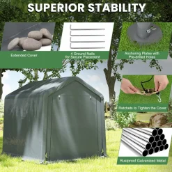 Tangkula 6x6.5/8x6.5Ft Portable Shed