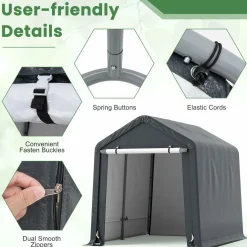 Tangkula 6x6.5/8x6.5Ft Portable Shed
