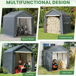 Tangkula 6x6.5/8x6.5Ft Portable Shed