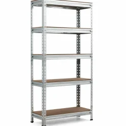 5-Tier Storage Shelves, Heavy Duty Steel Frame Muscle Rack 60in Garage Shelf