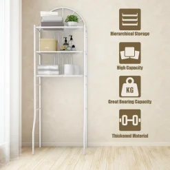 3-Tier Toilet Shelf Bathroom Space Saver Chrome Over The Toilet Shelf Organizer