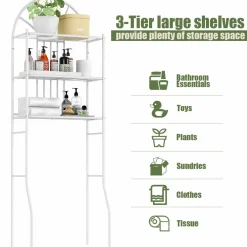 3-Tier Toilet Shelf Bathroom Space Saver Chrome Over The Toilet Shelf Organizer