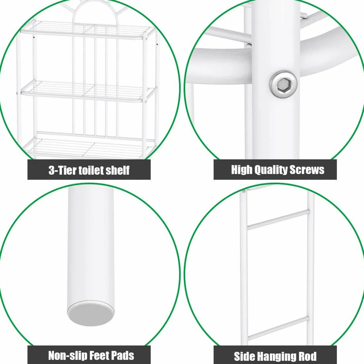 3-Tier Toilet Shelf Bathroom Space Saver Chrome Over The Toilet Shelf Organizer