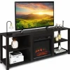 2-Tier TV Stand, Entertainment Television Stands Suitable for 18" Electric Fireplace (Not Included)