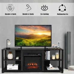 2-Tier TV Stand, Entertainment Television Stands Suitable for 18