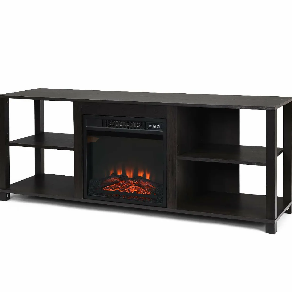 2-Tier TV Stand, Entertainment Television Stands Suitable for 18" Electric Fireplace (Not Included)