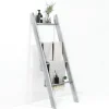 4-Tier Wooden Blanket Ladder, 4.5 ft Farmhouse Storage Rack