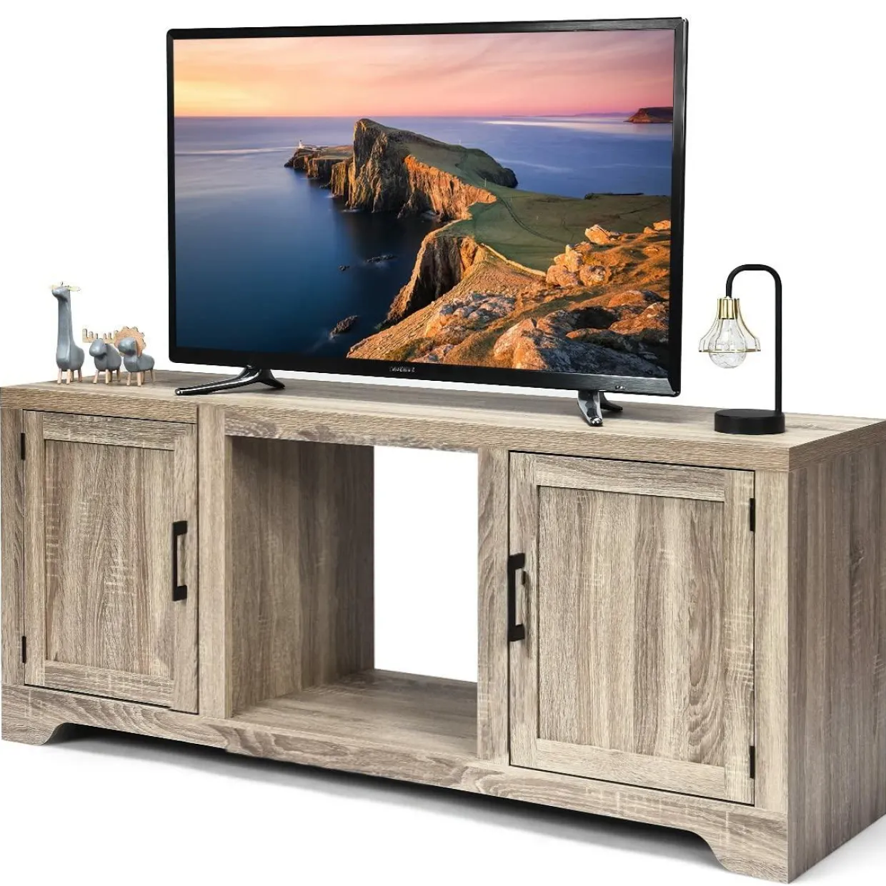65" TV Stand, Storage Cabinet Console, Television Console (Fireplace not Included)