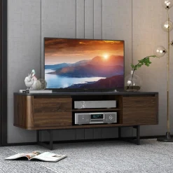 TV Stand with Storage for TVs up to 55 Inch, 2-Door TV Console Table
