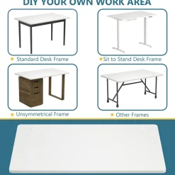 Universal Relevance Table Top Office Relevance Tabletop w/ 2 Cable Management Holes, White