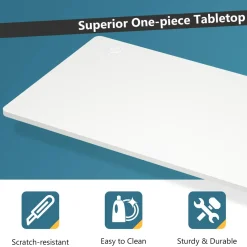 Universal Relevance Table Top Office Relevance Tabletop w/ 2 Cable Management Holes, White